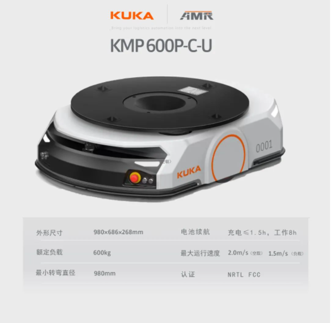 KUKA AMR家族迎新成员，KMP 600P-C-U正式上线！